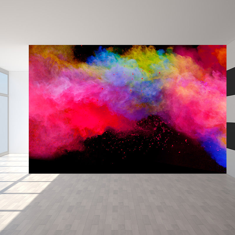 Huge Rainbow Explosion Mural Decal Modern Novelty Abstract Wall Art in Multi Color Clearhalo 'Wall Decor' 'Wall Mural' 1920314