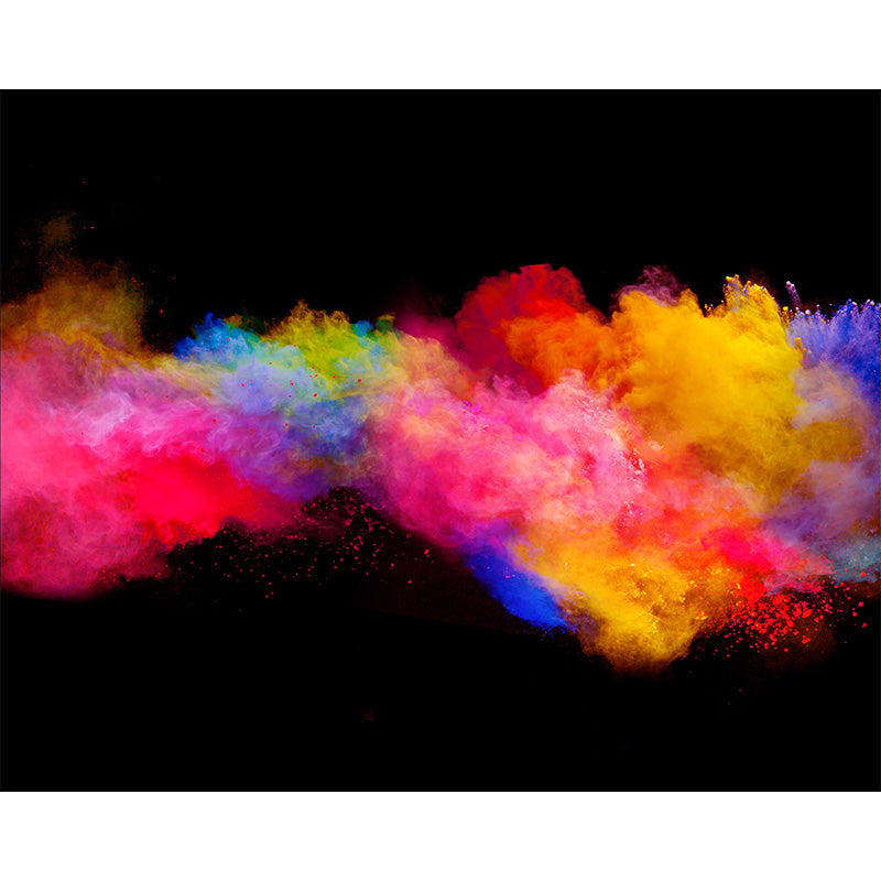 Huge Rainbow Explosion Mural Decal Modern Novelty Abstract Wall Art in Multi Color Clearhalo 'Wall Decor' 'Wall Mural' 1920315