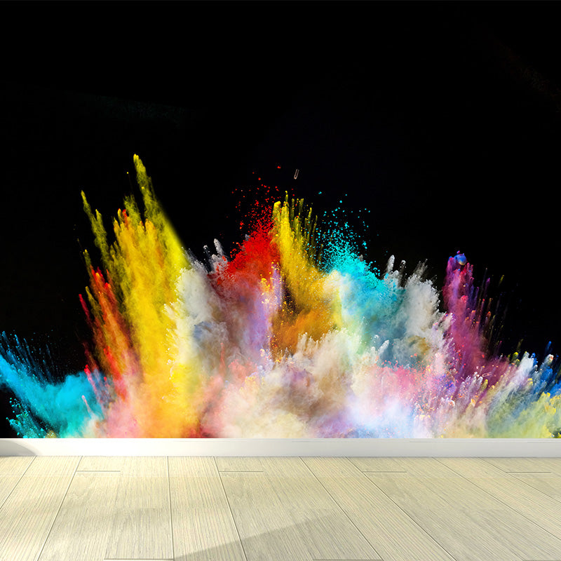 Huge Rainbow Explosion Mural Decal Modern Novelty Abstract Wall Art in Multi Color White Clearhalo 'Wall Decor' 'Wall Mural' 1920317