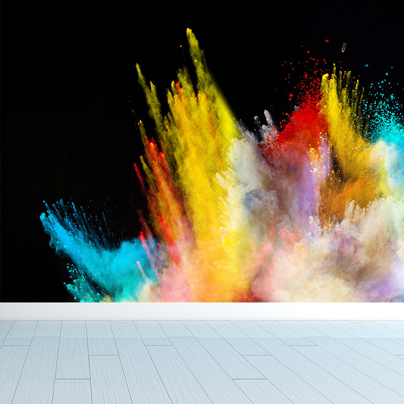 Huge Rainbow Explosion Mural Decal Modern Novelty Abstract Wall Art in Multi Color Clearhalo 'Wall Decor' 'Wall Mural' 1920318