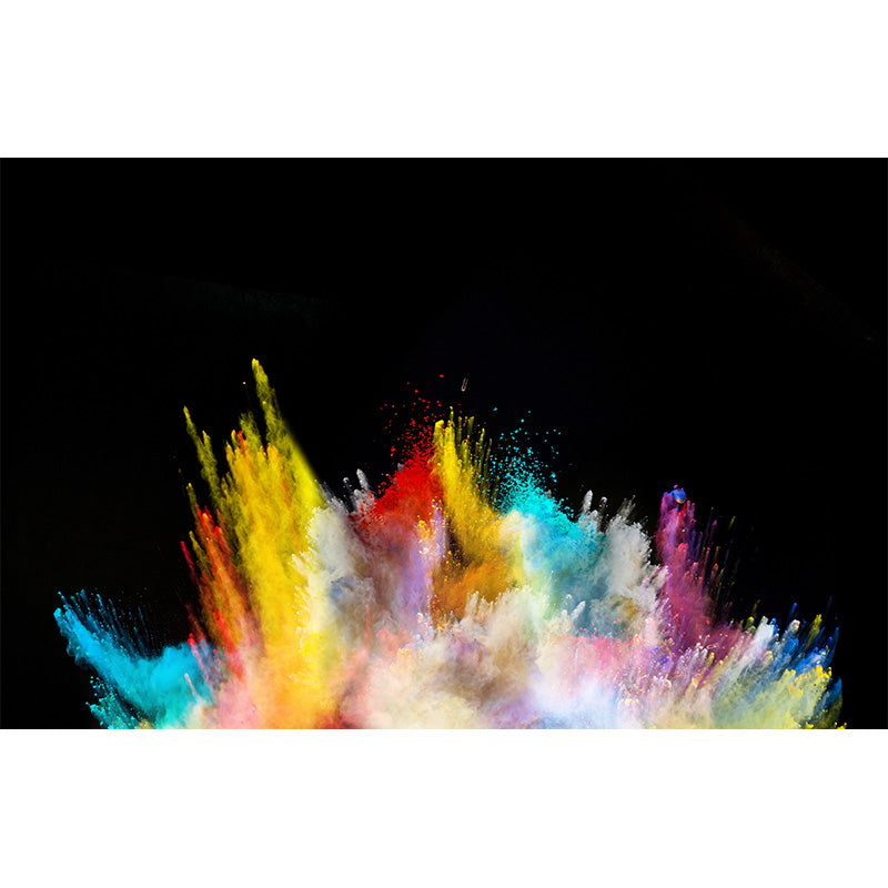 Huge Rainbow Explosion Mural Decal Modern Novelty Abstract Wall Art in Multi Color Clearhalo 'Wall Decor' 'Wall Mural' 1920320