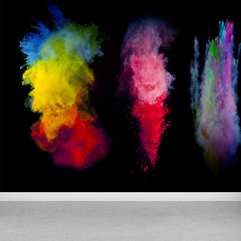 Huge Rainbow Explosion Mural Decal Modern Novelty Abstract Wall Art in Multi Color Clearhalo 'Wall Decor' 'Wall Mural' 1920324