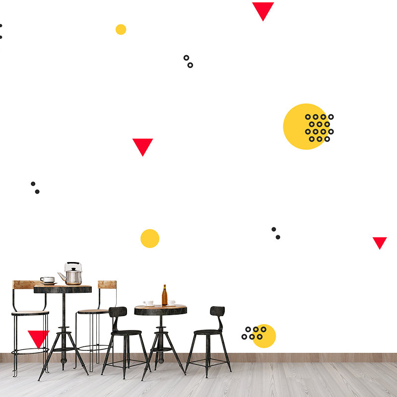 Bright Color Geometric Shapes Mural Stain-Proof Modern Living Room Wall Art, Made to Measure Clearhalo 'Wall Decor' 'Wall Mural' 1920339