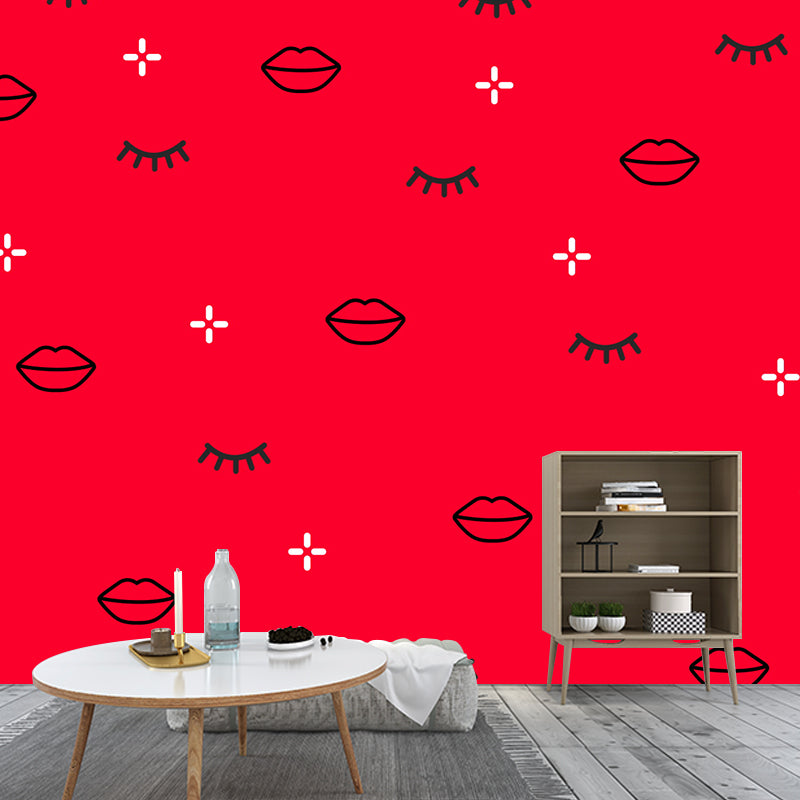 Bright Color Geometric Shapes Mural Stain-Proof Modern Living Room Wall Art, Made to Measure Clearhalo 'Wall Decor' 'Wall Mural' 1920343