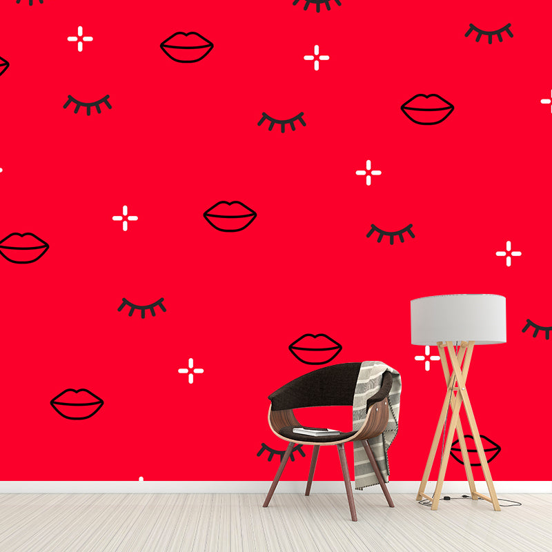 Bright Color Geometric Shapes Mural Stain-Proof Modern Living Room Wall Art, Made to Measure Clearhalo 'Wall Decor' 'Wall Mural' 1920344