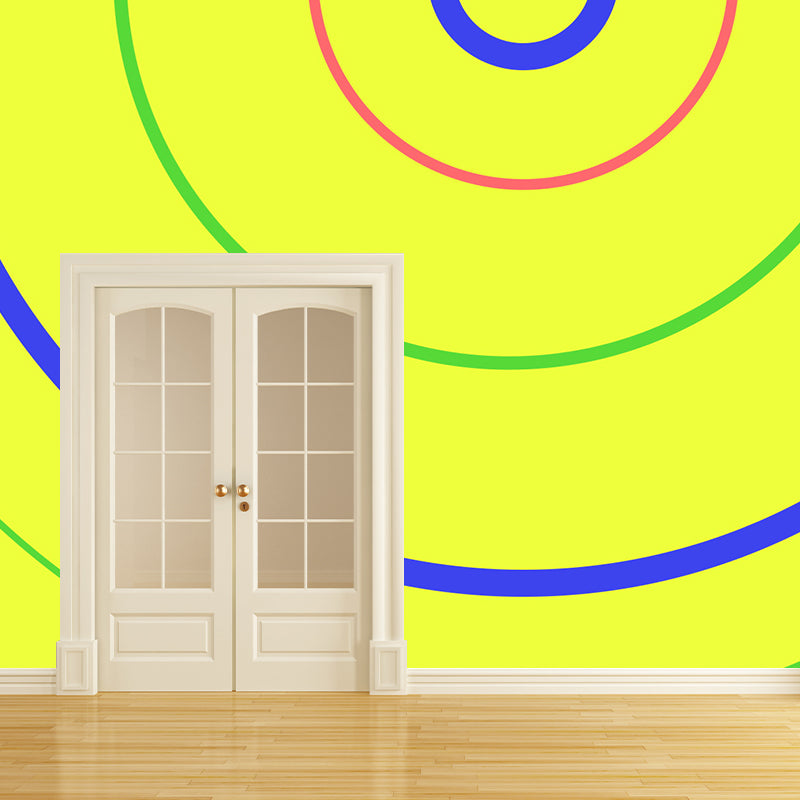 Bright Color Geometric Shapes Mural Stain-Proof Modern Living Room Wall Art, Made to Measure Clearhalo 'Wall Decor' 'Wall Mural' 1920353