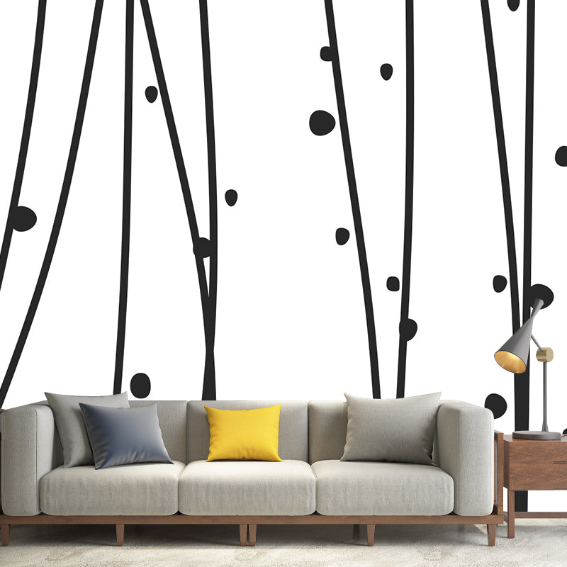 Large Modern Mural Wallpaper Dark Color Geometry Wall Decor, Custom Size Available White Clearhalo 'Wall Decor' 'Wall Mural' 1920357