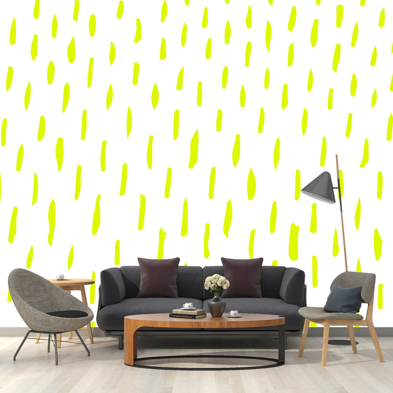 Large Modern Mural Wallpaper Dark Color Geometry Wall Decor, Custom Size Available Yellow Clearhalo 'Wall Decor' 'Wall Mural' 1920362