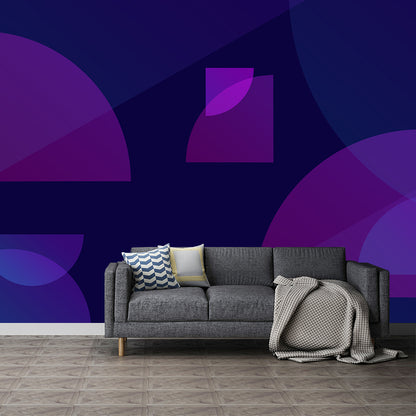 Large Modern Mural Wallpaper Dark Color Geometry Wall Decor, Custom Size Available Purple Clearhalo 'Wall Decor' 'Wall Mural' 1920377