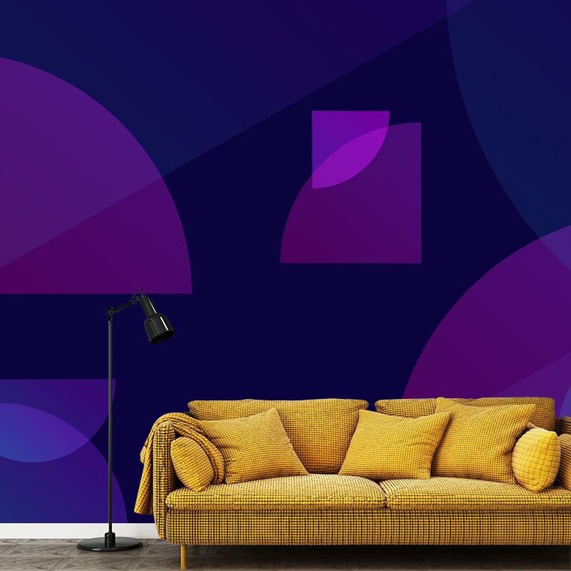 Large Modern Mural Wallpaper Dark Color Geometry Wall Decor, Custom Size Available Clearhalo 'Wall Decor' 'Wall Mural' 1920378