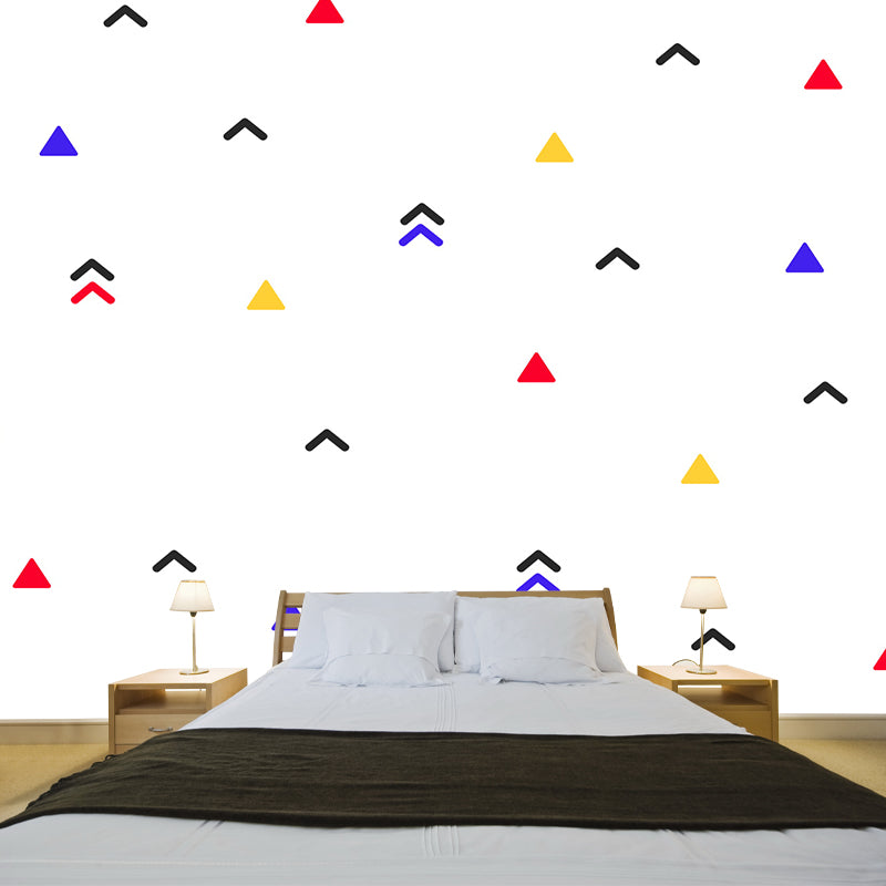 Illustration Geometrical Mural Decal Whole Wall Covering for Bedroom, Custom Print Clearhalo 'Wall Decor' 'Wall Mural' 1920383