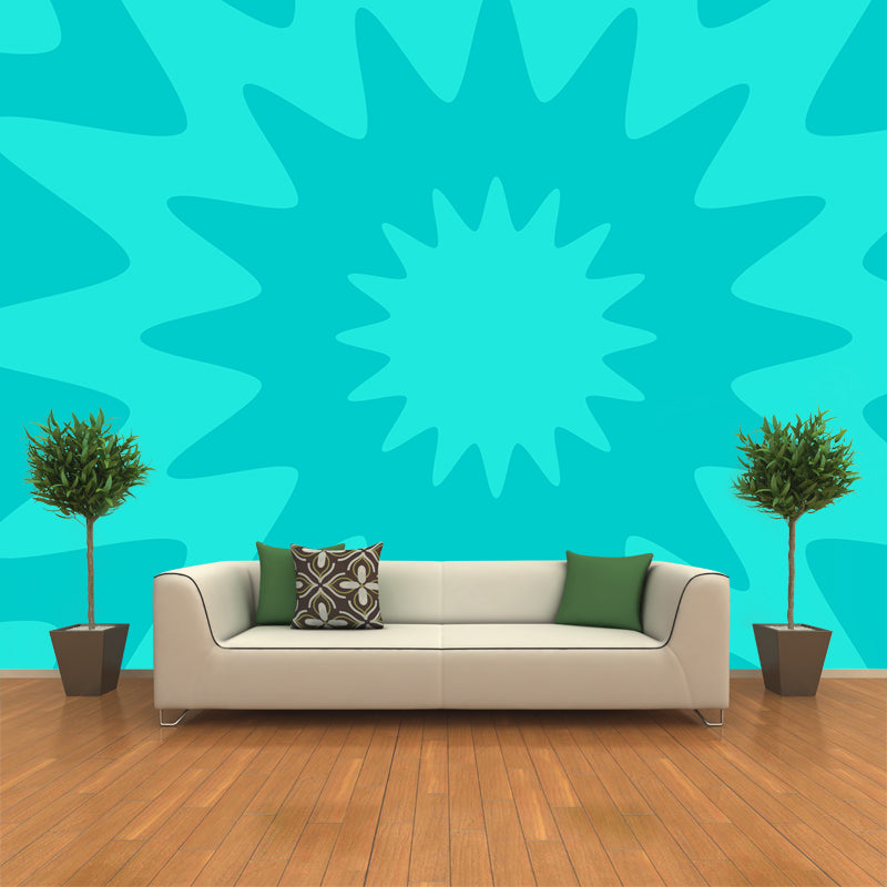 Illustration Geometrical Mural Decal Whole Wall Covering for Bedroom, Custom Print Clearhalo 'Wall Decor' 'Wall Mural' 1920389