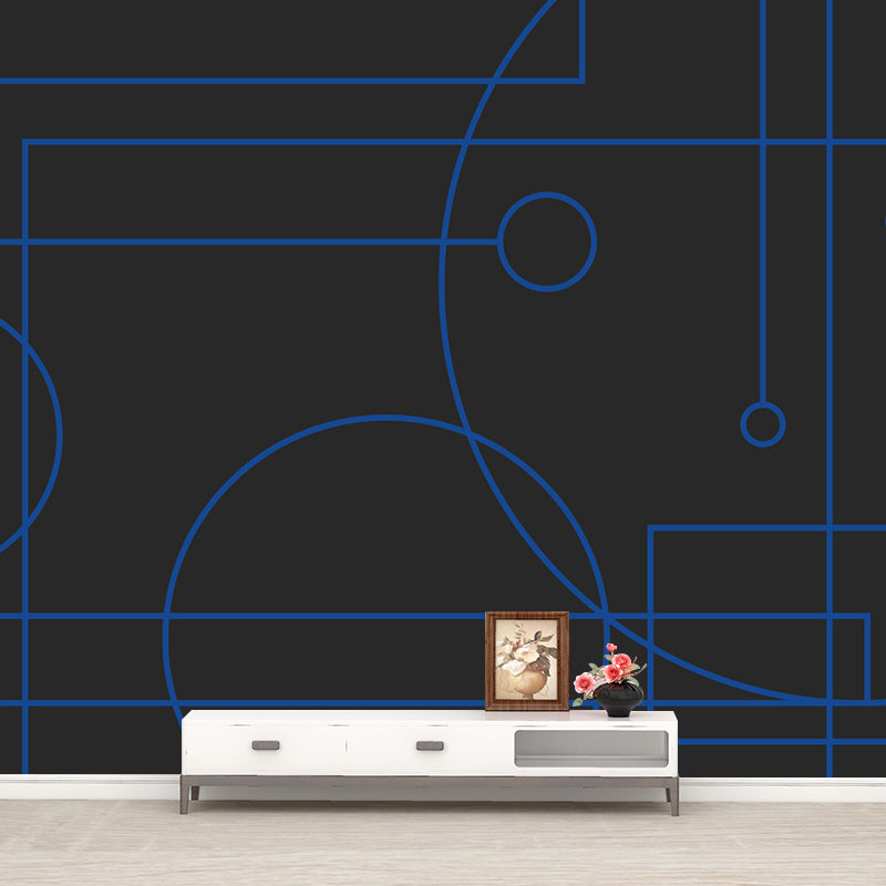 Illustration Geometrical Mural Decal Whole Wall Covering for Bedroom, Custom Print Clearhalo 'Wall Decor' 'Wall Mural' 1920394