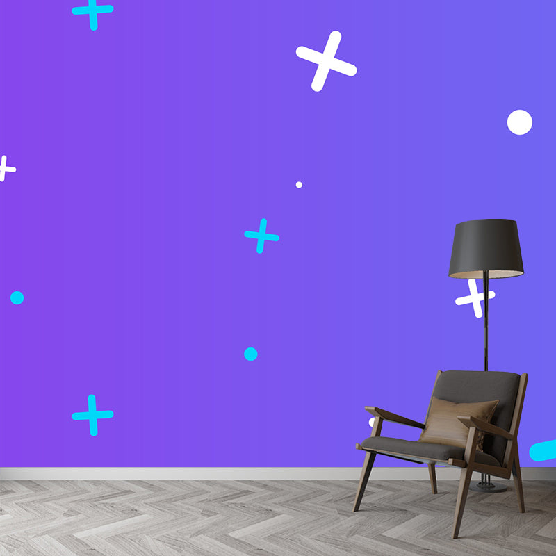 Illustration Geometrical Mural Decal Whole Wall Covering for Bedroom, Custom Print Clearhalo 'Wall Decor' 'Wall Mural' 1920399