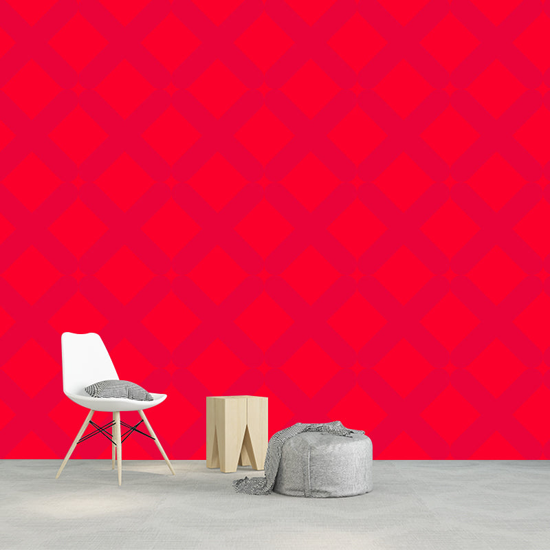 Contemporary Geometric Patterned Mural Non-Woven Waterproof Pastel Wall Art for Bedroom Clearhalo 'Wall Decor' 'Wall Mural' 1920413