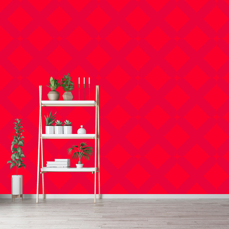 Contemporary Geometric Patterned Mural Non-Woven Waterproof Pastel Wall Art for Bedroom Clearhalo 'Wall Decor' 'Wall Mural' 1920414