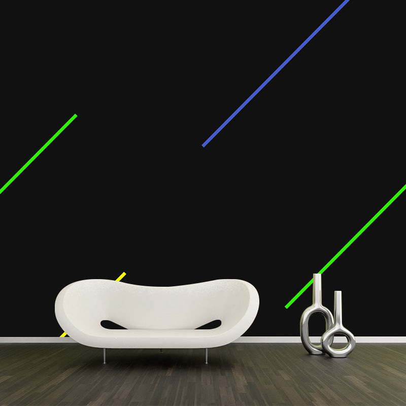 Contemporary Geometric Patterned Mural Non-Woven Waterproof Pastel Wall Art for Bedroom Clearhalo 'Wall Decor' 'Wall Mural' 1920423