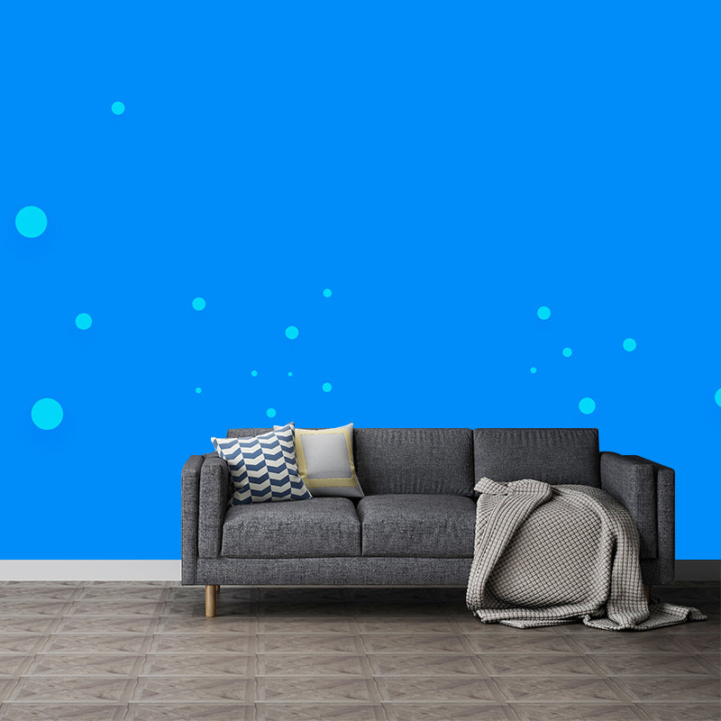 Moisture Resistant Geometry Wall Mural Modernism Non-Woven Fabric Wall Decor, Custom Made Blue Clearhalo 'Wall Decor' 'Wall Mural' 1920442