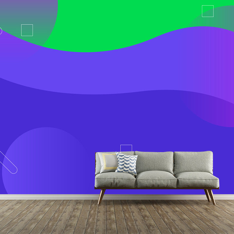 Moisture Resistant Geometry Wall Mural Modernism Non-Woven Fabric Wall Decor, Custom Made Purple Clearhalo 'Wall Decor' 'Wall Mural' 1920447