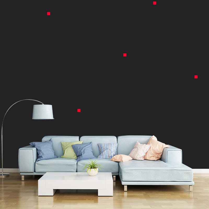 Moisture Resistant Geometry Wall Mural Modernism Non-Woven Fabric Wall Decor, Custom Made Black Clearhalo 'Wall Decor' 'Wall Mural' 1920452