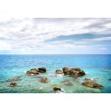 Sea Shoal Rocks Wallpaper Mural Tropical Stain Resistant Bedroom Wall Art, Made to Measure Clearhalo 'Wall Decor' 'Wall Mural' 1920563