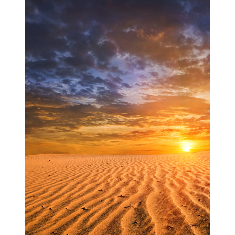 Big Sunset Desert Scenery Mural Decal Yellow Non-Woven Cloth Wall Art, Moisture Resistant, Custom Print Clearhalo 'Wall Decor' 'Wall Mural' 1920623