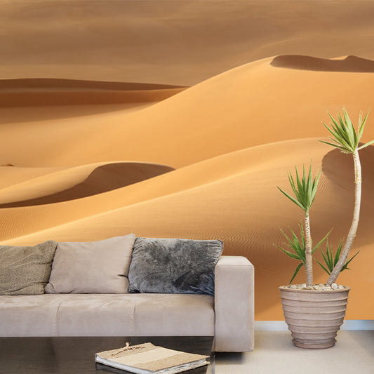 Whole Desert Mound Wallpaper Mural for Home Nature Landscape Wall Art in Yellow, Washable Clearhalo 'Wall Decor' 'Wall Mural' 1920656