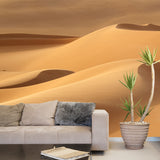 Whole Desert Mound Wallpaper Mural for Home Nature Landscape Wall Art in Yellow, Washable Clearhalo 'Wall Decor' 'Wall Mural' 1920656