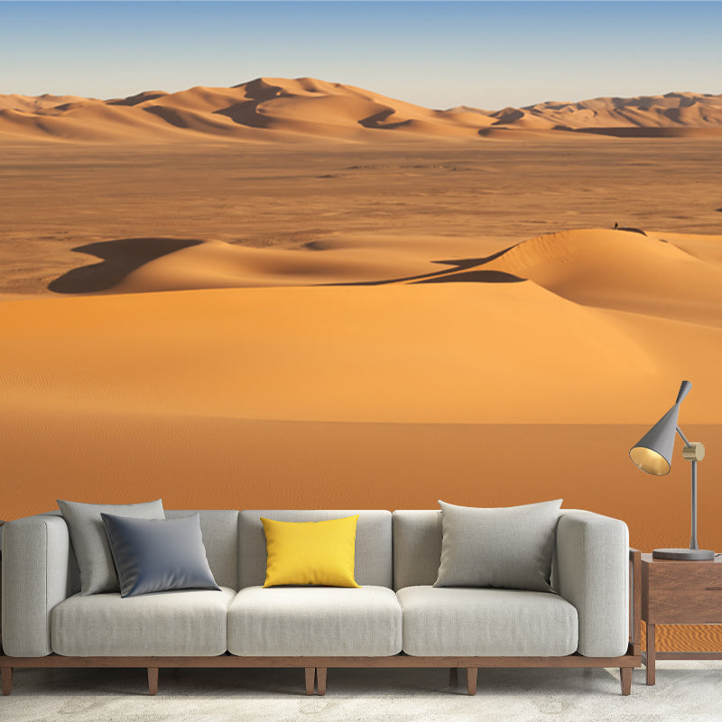 Desert Dunes View Mural Decal Yellow Modern Style Wall Art for Living Room, Size Optional Yellow Clearhalo 'Wall Decor' 'Wall Mural' 1920670