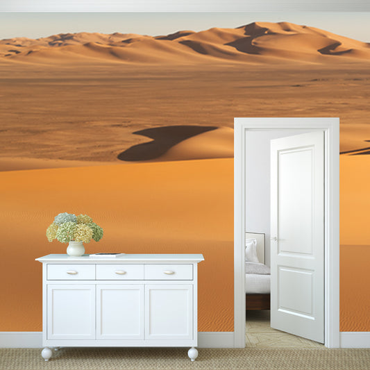 Desert Dunes View Mural Decal Yellow Modern Style Wall Art for Living Room, Size Optional Clearhalo 'Wall Decor' 'Wall Mural' 1920671