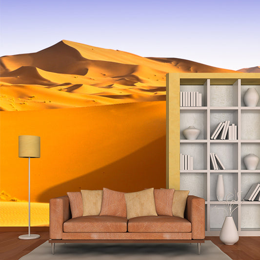 Yellow Sundown Sand Dune Mural Wallpaper Stain-Resistant Modernism Sitting Room Wall Decor Clearhalo 'Wall Decor' 'Wall Mural' 1920676