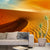 Desert with Evening Glow Mural Decal Modern Smooth Wall Covering in Yellow for Home Yellow Clearhalo 'Wall Decor' 'Wall Mural' 1920805
