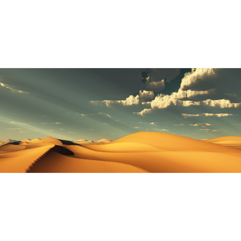 Personalized Photo Print Modern Mural with African Desert and Cloudy Sky View in Yellow Clearhalo 'Wall Decor' 'Wall Mural' 1920813