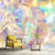 Bright Holographic Pattern Mural Decal for Living Room, Yellow, Custom Size Available Yellow Clearhalo 'Wall Decor' 'Wall Mural' 1920861