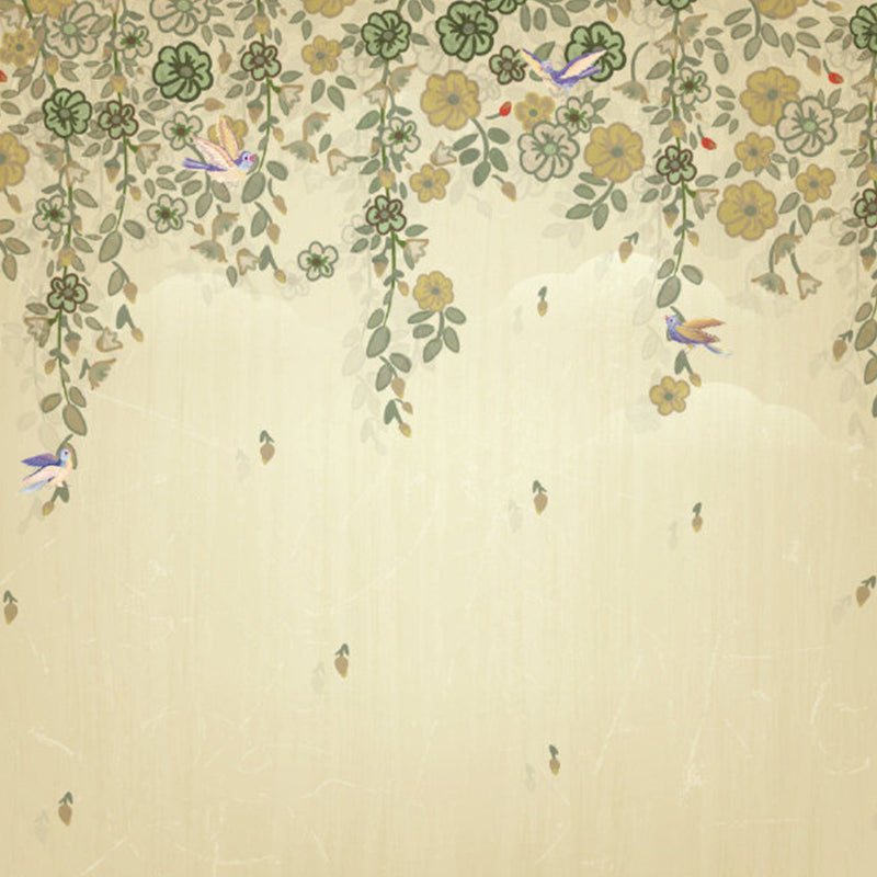 Diverse Flowers Print Wall Mural for Dining Room Florentine Wall Decor, Customised Clearhalo 'Wall Decor' 'Wall Mural' 1920939