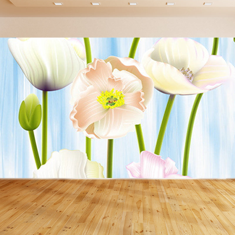 Various Floral Printed Mural Wallpaper Contemporary Non-Woven Fabric Wall Covering Clearhalo 'Wall Decor' 'Wall Mural' 1920958