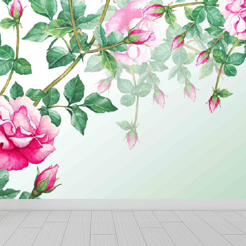 Various Floral Printed Mural Wallpaper Contemporary Non-Woven Fabric Wall Covering Clearhalo 'Wall Decor' 'Wall Mural' 1920962