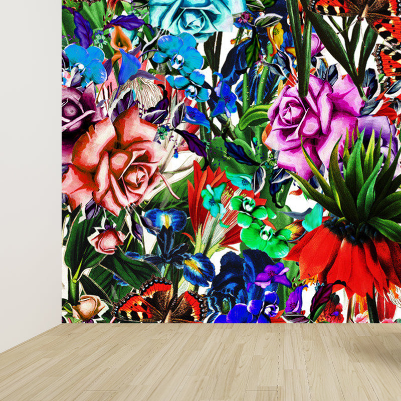 Various Floral Printed Mural Wallpaper Contemporary Non-Woven Fabric Wall Covering Clearhalo 'Wall Decor' 'Wall Mural' 1920968