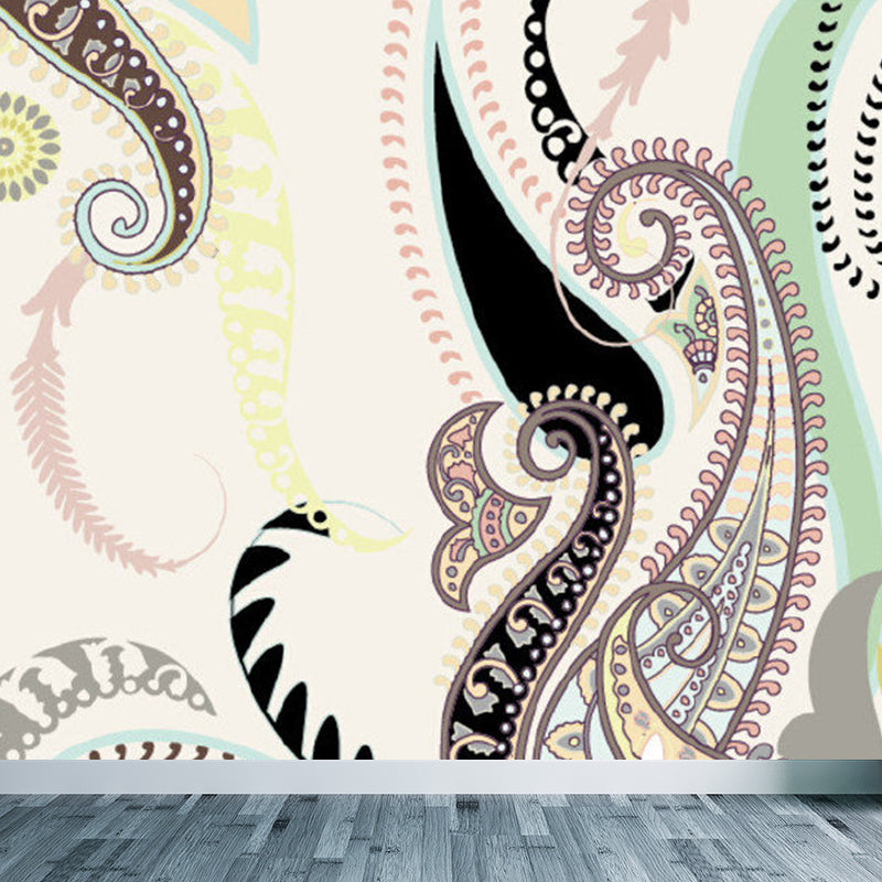 Various Floral Printed Mural Wallpaper Contemporary Non-Woven Fabric Wall Covering Clearhalo 'Wall Decor' 'Wall Mural' 1920977