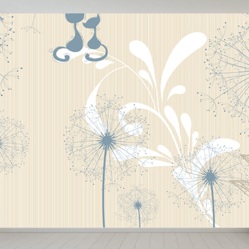Vivid Floral Design Mural Decal Modern No-Woven Material Wall Decor in Light Color Clearhalo 'Wall Decor' 'Wall Mural' 1920993