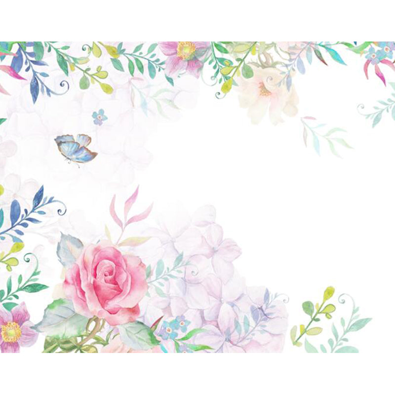 Flower Pattern Wall Mural Modern Decorative Dining Room Wall Covering, Custom Printed Clearhalo 'Wall Decor' 'Wall Mural' 1921009