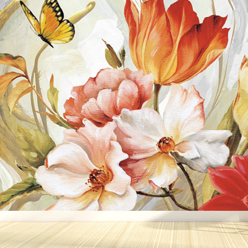 Flower Pattern Wall Mural Modern Decorative Dining Room Wall Covering, Custom Printed Clearhalo 'Wall Decor' 'Wall Mural' 1921017