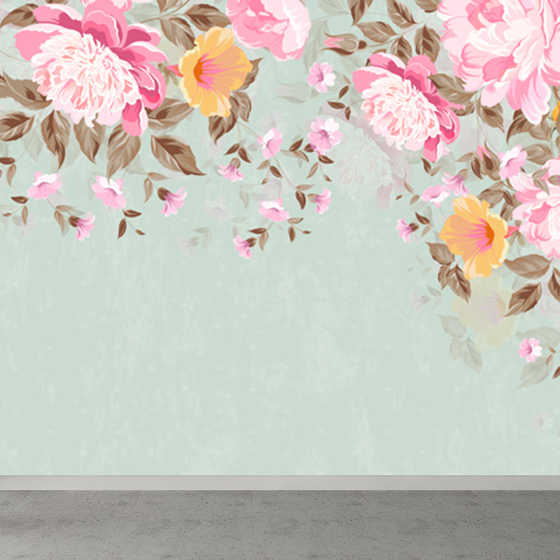 Flower Pattern Wall Mural Modern Decorative Dining Room Wall Covering, Custom Printed Clearhalo 'Wall Decor' 'Wall Mural' 1921028