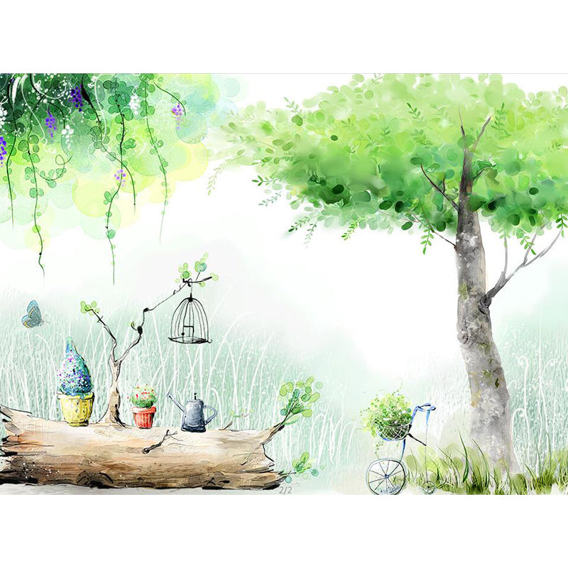 Botanical Mural Wallpaper Pastel Color Contemporary Wall Covering for Living Room Clearhalo 'Wall Decor' 'Wall Mural' 1921034