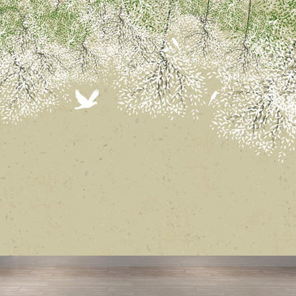 Botanical Mural Wallpaper Pastel Color Contemporary Wall Covering for Living Room Light Coffee Clearhalo 'Wall Decor' 'Wall Mural' 1921041