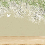 Botanical Mural Wallpaper Pastel Color Contemporary Wall Covering for Living Room Clearhalo 'Wall Decor' 'Wall Mural' 1921042