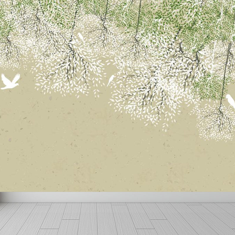 Botanical Mural Wallpaper Pastel Color Contemporary Wall Covering for Living Room Clearhalo 'Wall Decor' 'Wall Mural' 1921043