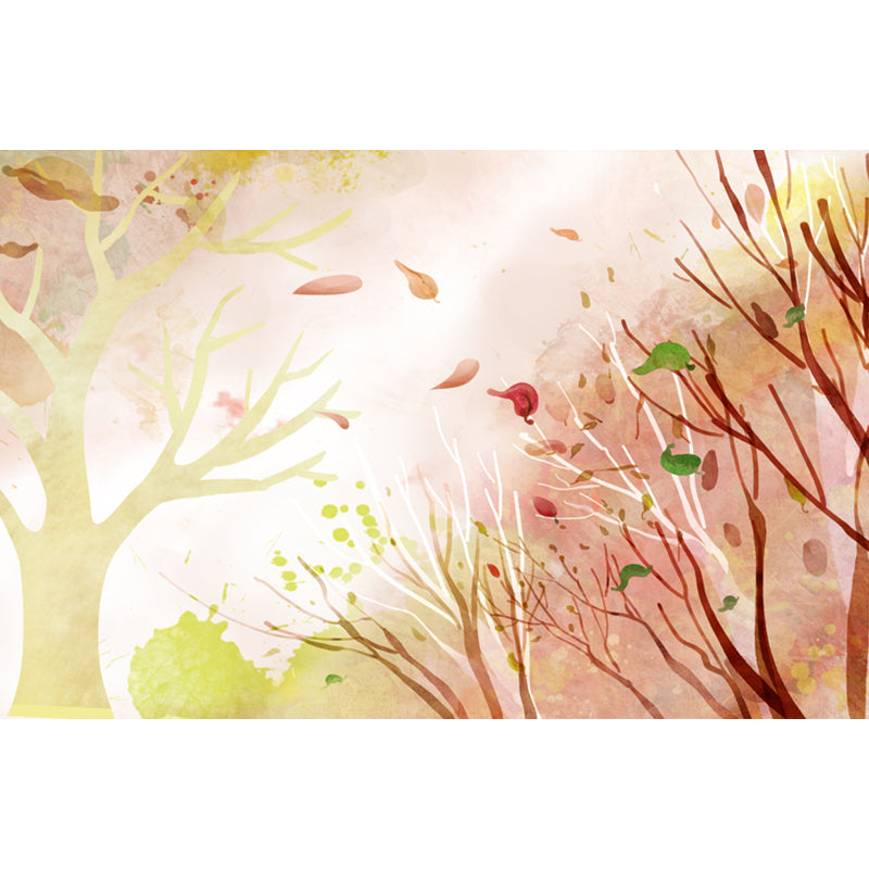 Botanical Mural Wallpaper Pastel Color Contemporary Wall Covering for Living Room Clearhalo 'Wall Decor' 'Wall Mural' 1921049