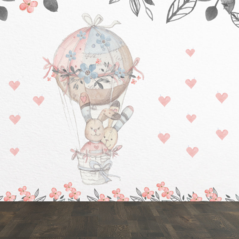 Non-Woven Decorative Mural Children's Art Cartoon Animals Wall Decor, Custom Printed Clearhalo 'Wall Decor' 'Wall Mural' 1921062