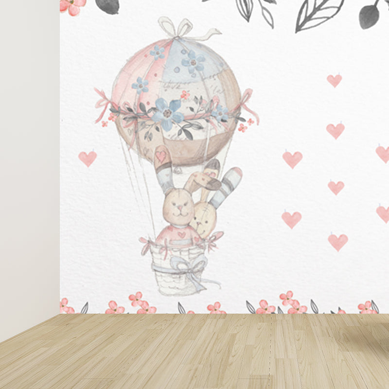 Non-Woven Decorative Mural Children's Art Cartoon Animals Wall Decor, Custom Printed Clearhalo 'Wall Decor' 'Wall Mural' 1921063